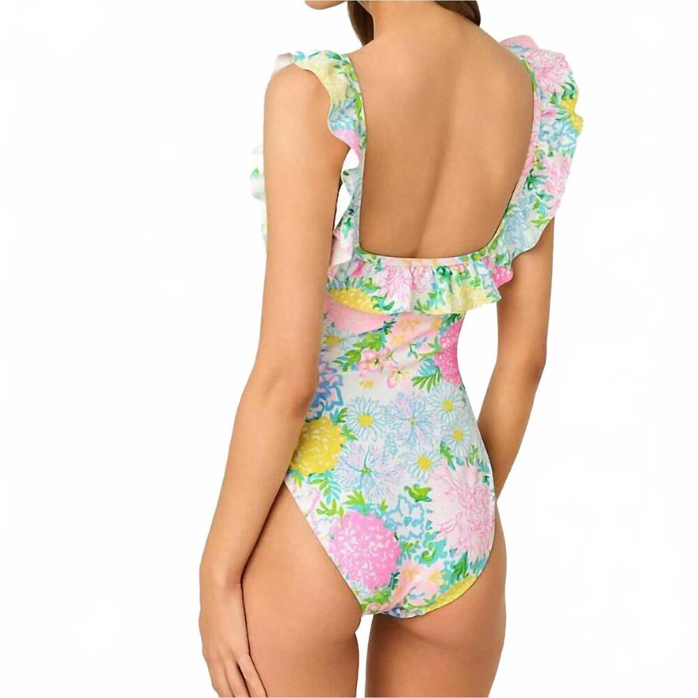 NEW LILLY PULITZER aemma ruffle one piece swimsuit in multicolor - Picture 3 of 8
